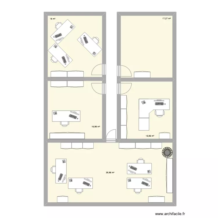 situation existante admin 1er étage. Plan de 5 Pièces et 108 m² situation existante admin 1er étage. Plan de 5 Pièces et 108 m²