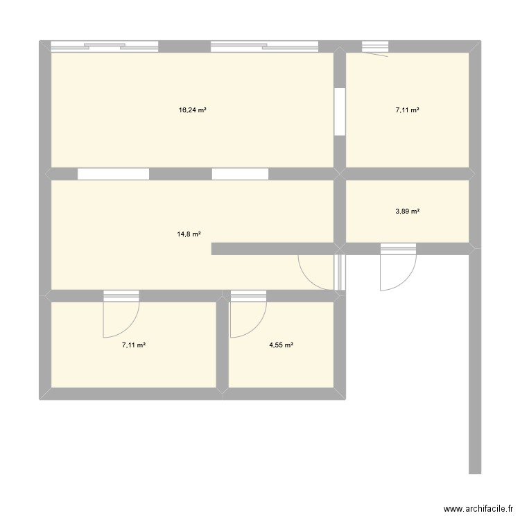 ANCIEN LACANAU. Plan de 6 pièces et 54 m2