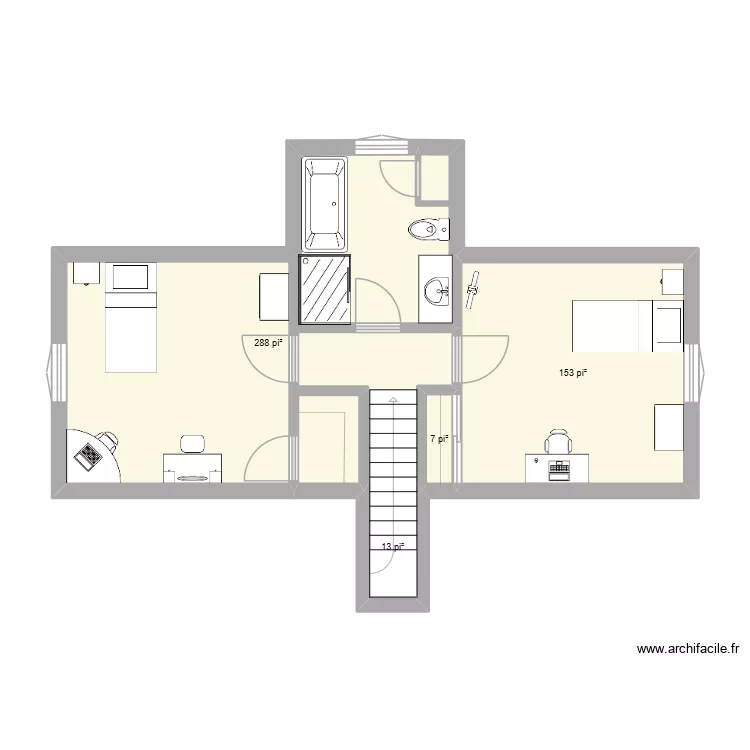 FG-49B. Plan de 4 pièces et 43 m²