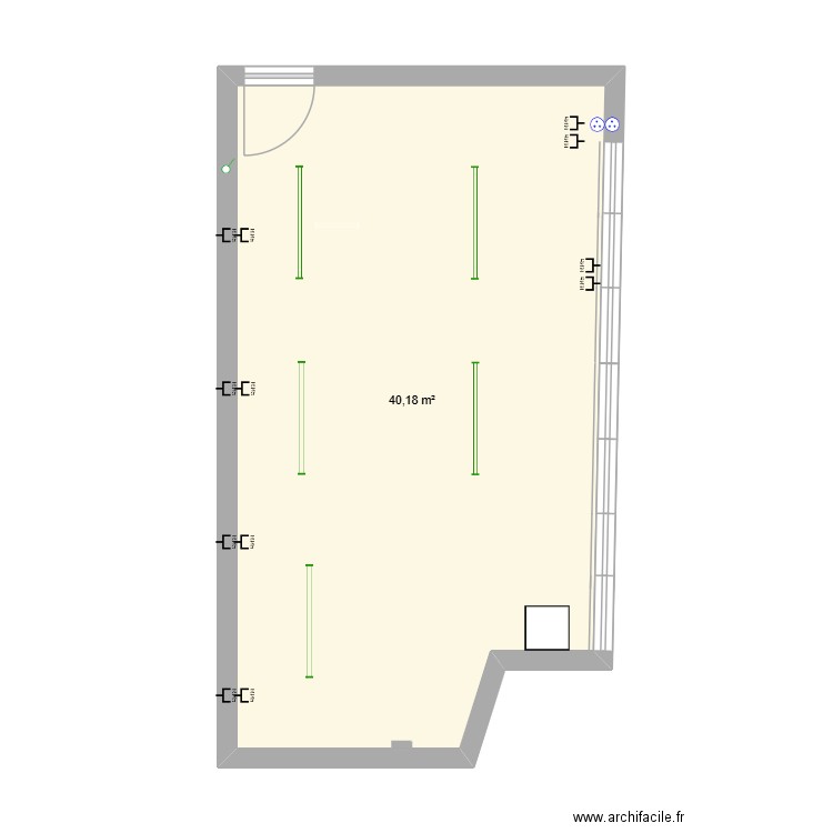 salle d'automatisme. Plan de 1 pièce et 40 m2