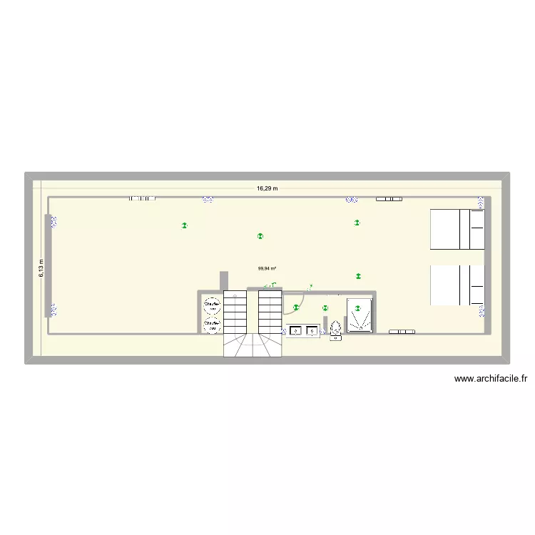 Genis Tirant. Plan de 1  et 100 m²