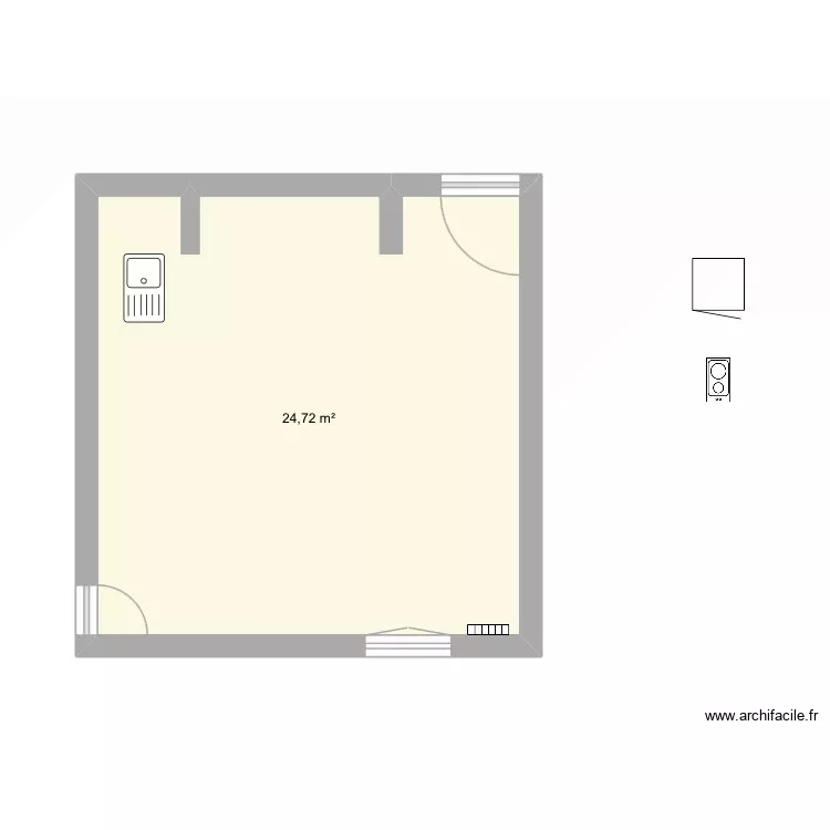 Appart Tintin. Plan de 1 Pièce et 25 m² Appart Tintin. Plan de 1 Pièce et 25 m²