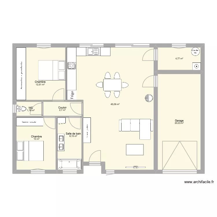 maison 2 chambre. Plan de 8 et 103 m² maison 2 chambre. Plan de 8 et 103 m²