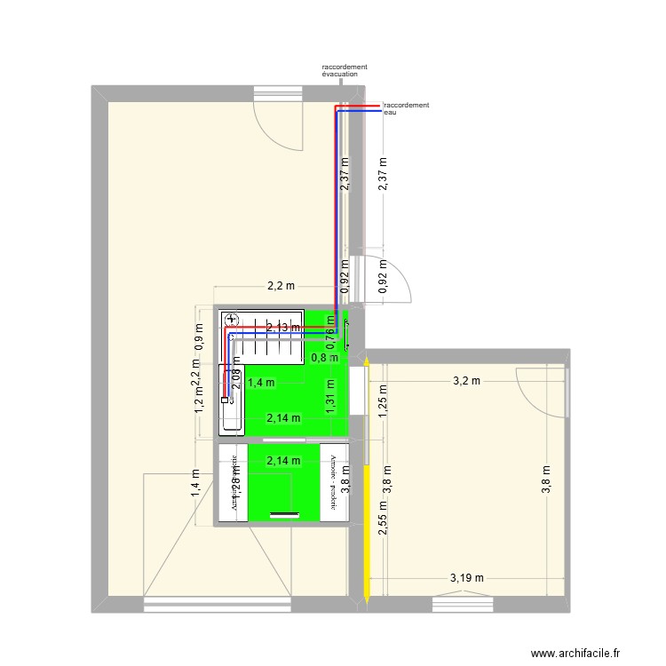 charron. Plan de 7 pièces et 43 m2