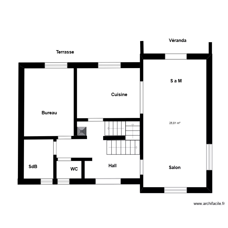 Rez de chauss&eacute;e. Plan de 1  et 26 m²