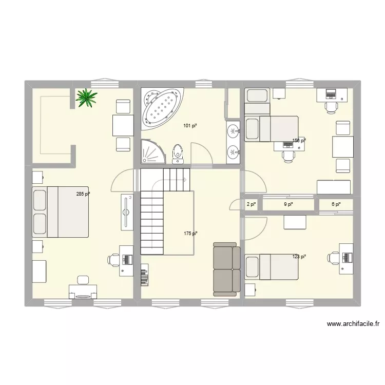 FG-69B. Plan de 8 Pièces et 80 m² FG-69B. Plan de 8 Pièces et 80 m²