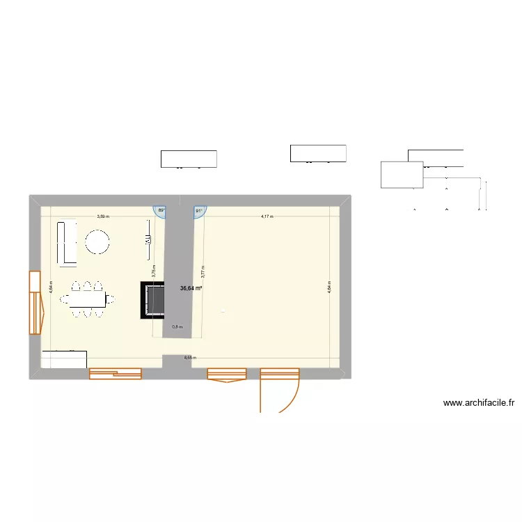 plan maxile. Plan de 1  et 37 m²