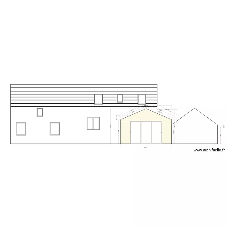 fa&ccedil;ade ouest. Plan de 