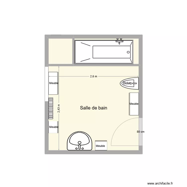 MUNOZ SDB Existant. Plan de 