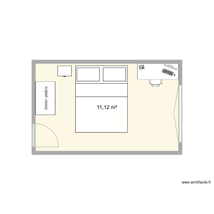 chambre - 2. Plan de 1 pièce et 11 m² chambre - 2. Plan de 1 pièce et 11 m²