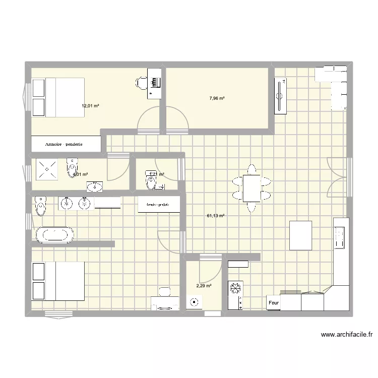 EBAUCHE 1. Plan de 6 et 89 m² EBAUCHE 1. Plan de 6 et 89 m²