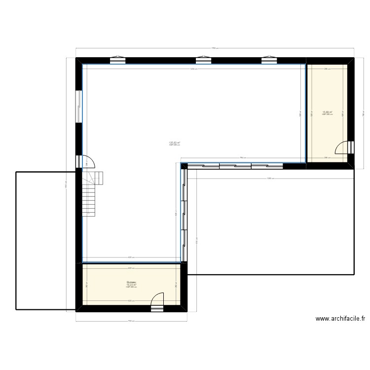 plan maison pierre. Plan de 3 pièces et 158 m2