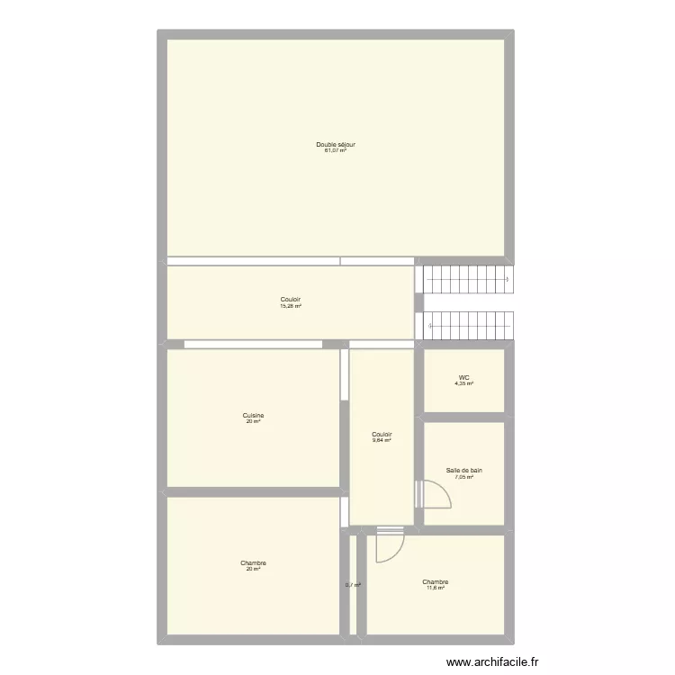 ADBV R+1. Plan de 9  et 150 m²