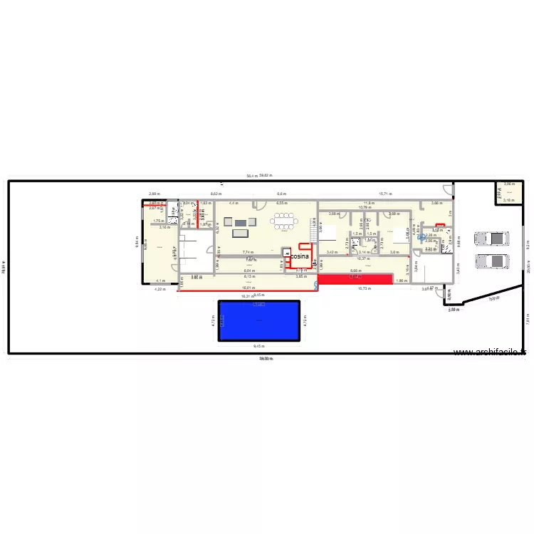 casa de el profe. Plan de 18  et 350 m²