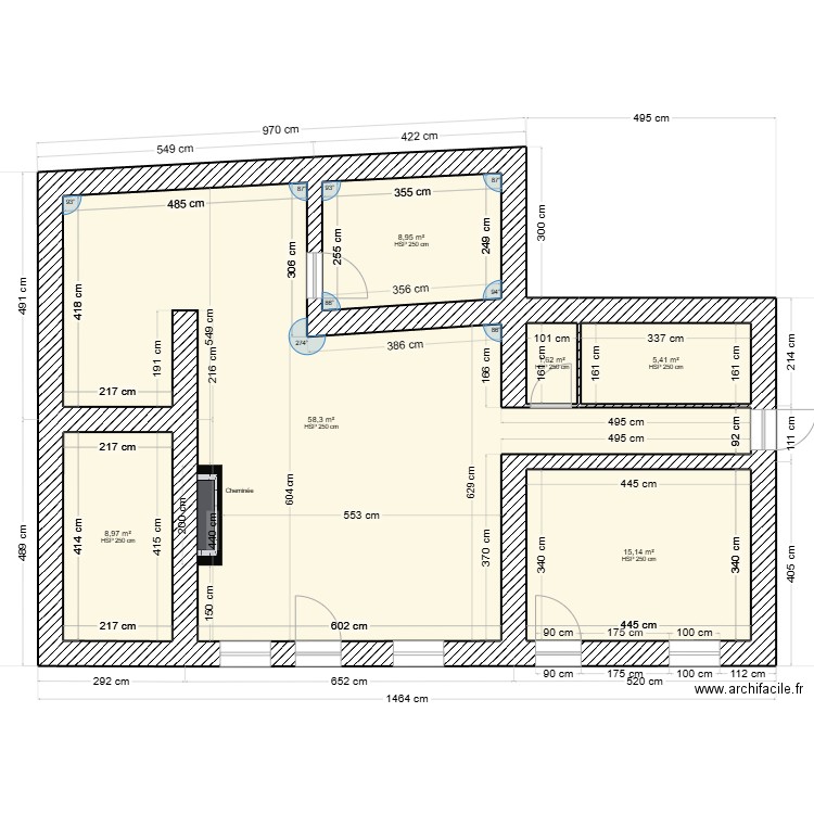 RDC Courbrault -6. Plan de 6 pièces et 98 m2