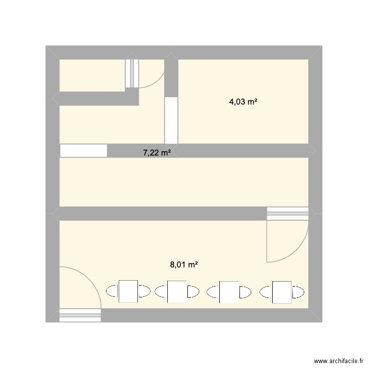 plan de boul. Plan de 3 pièces et 19 m2