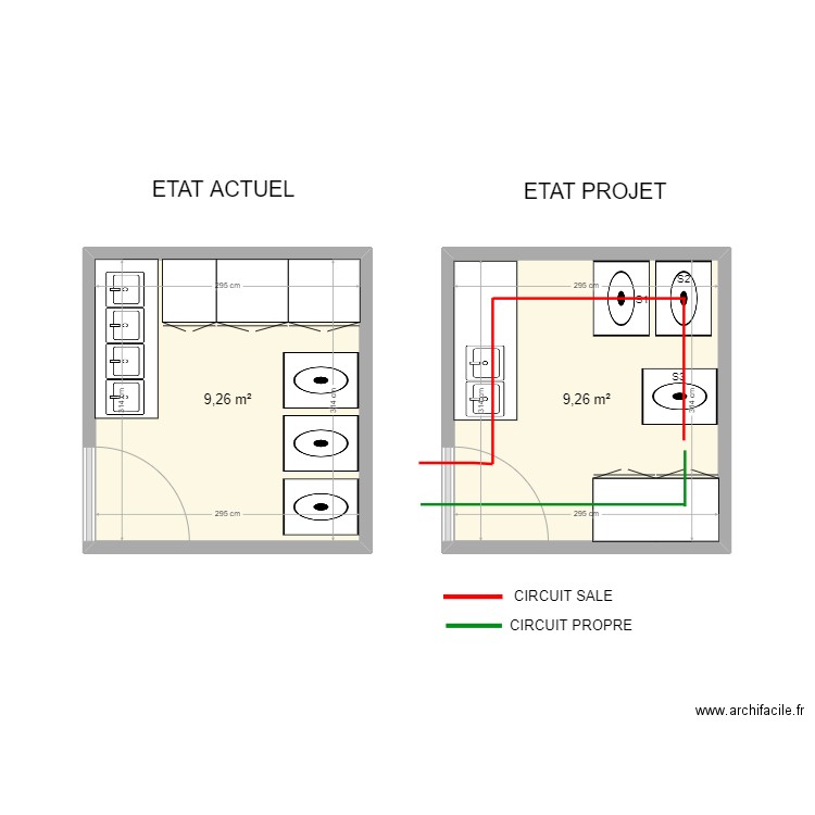 ENDOSCOPIE v2. Plan de 2 pièces et 19 m2