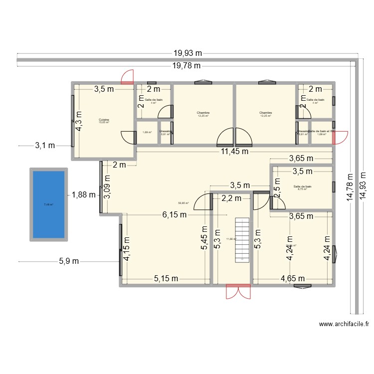 SANS GARD. Plan de 44 pièces et 653 m2