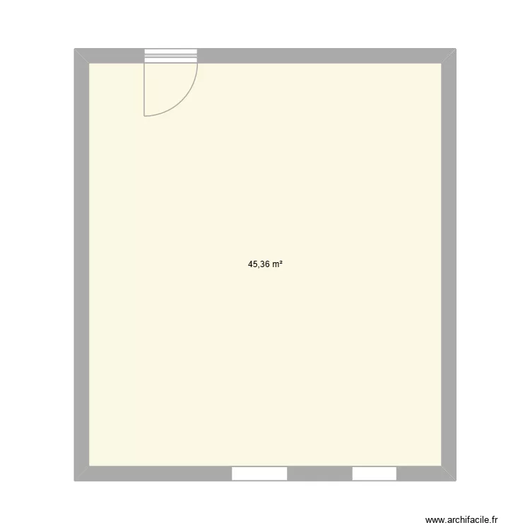 Vitrine. Plan de 1  et 45 m²