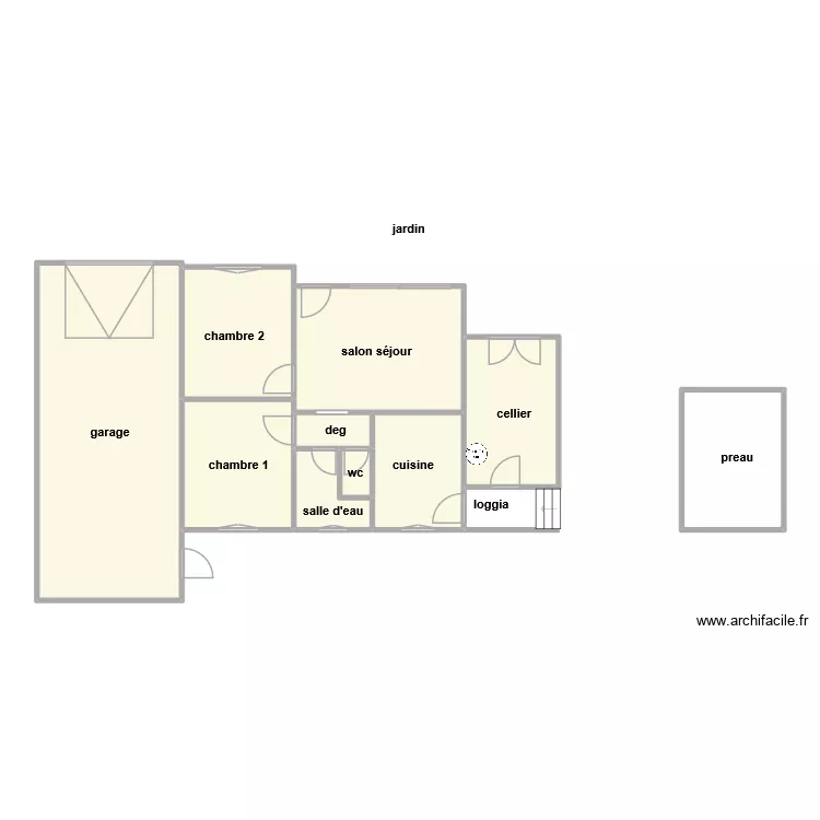 guiau am. Plan de 10  et 105 m²