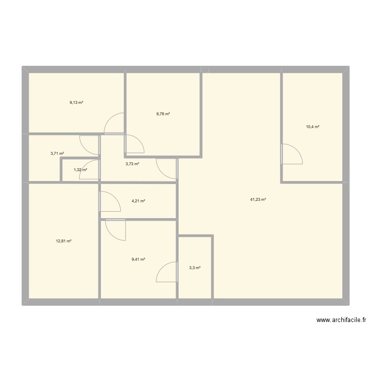SCHUMANN. Plan de 11 pièces et 109 m2