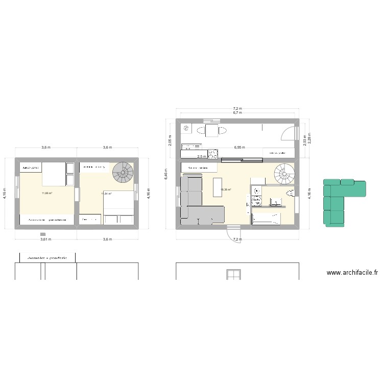 plan4. Plan de 4 pièces et 48 m2