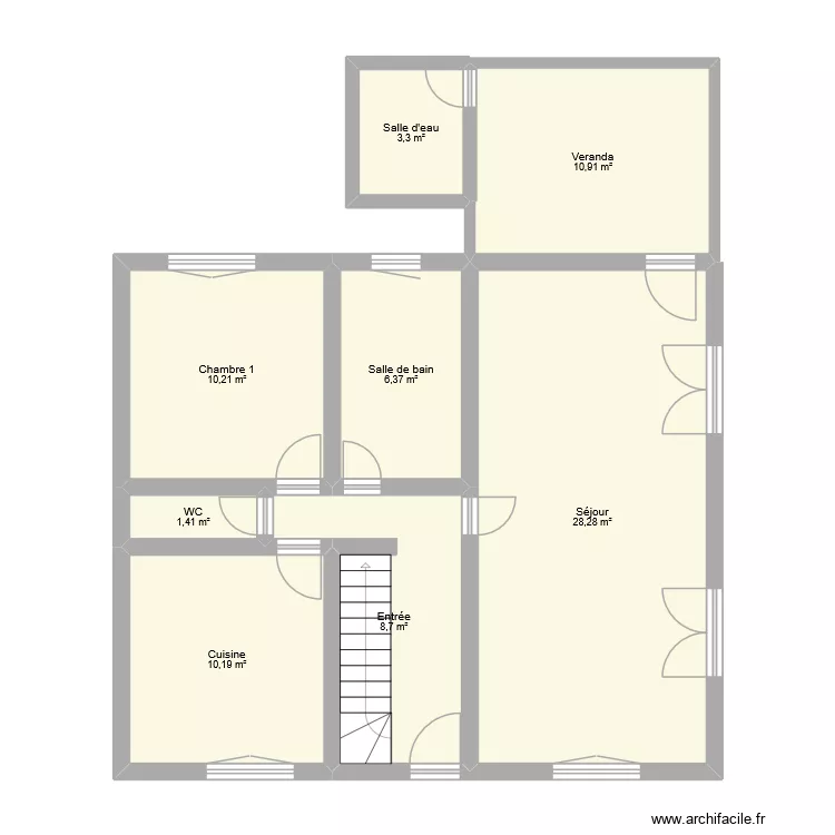 Immeuble Ymare existant. Plan de 
