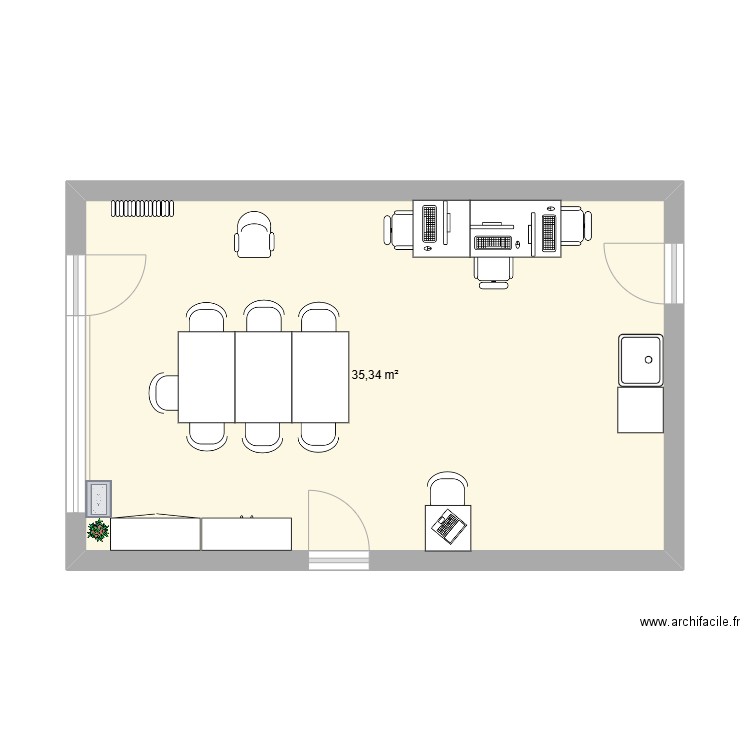 bureau. Plan de 0 pièce et 0 m2
