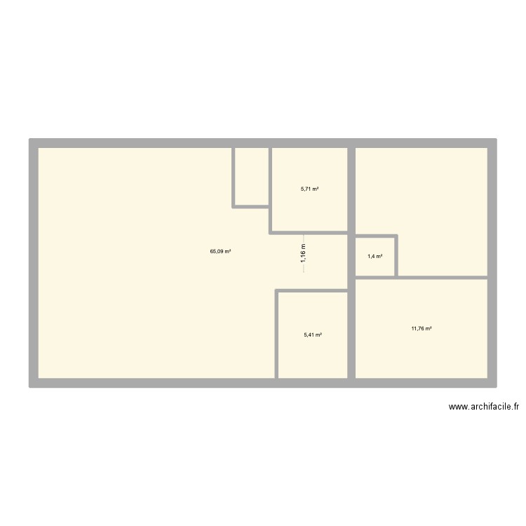 1er jet 1026 route des deschamps. Plan de 5 pièces et 89 m2