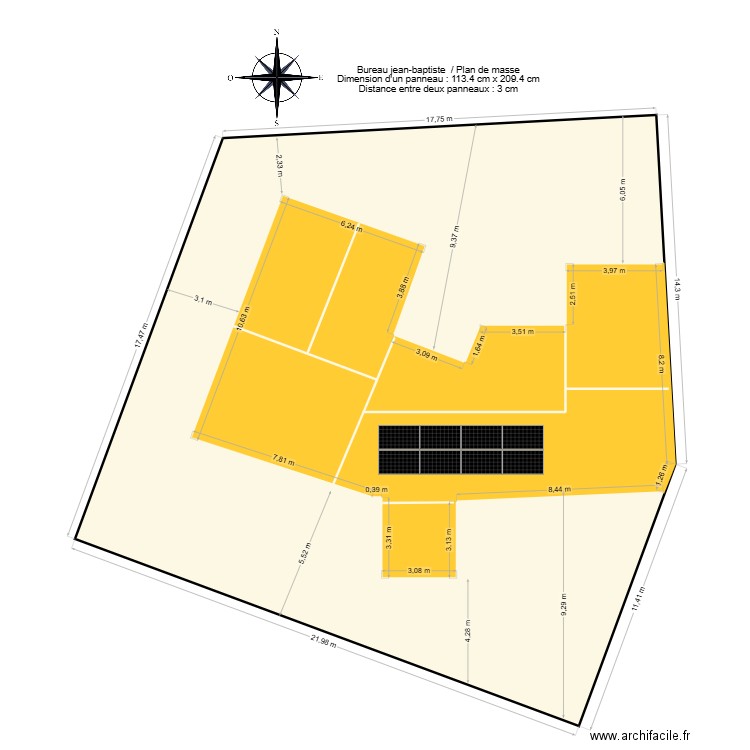 Bureau jean-baptiste  pdm. Plan de 1 pièce et 171 m2