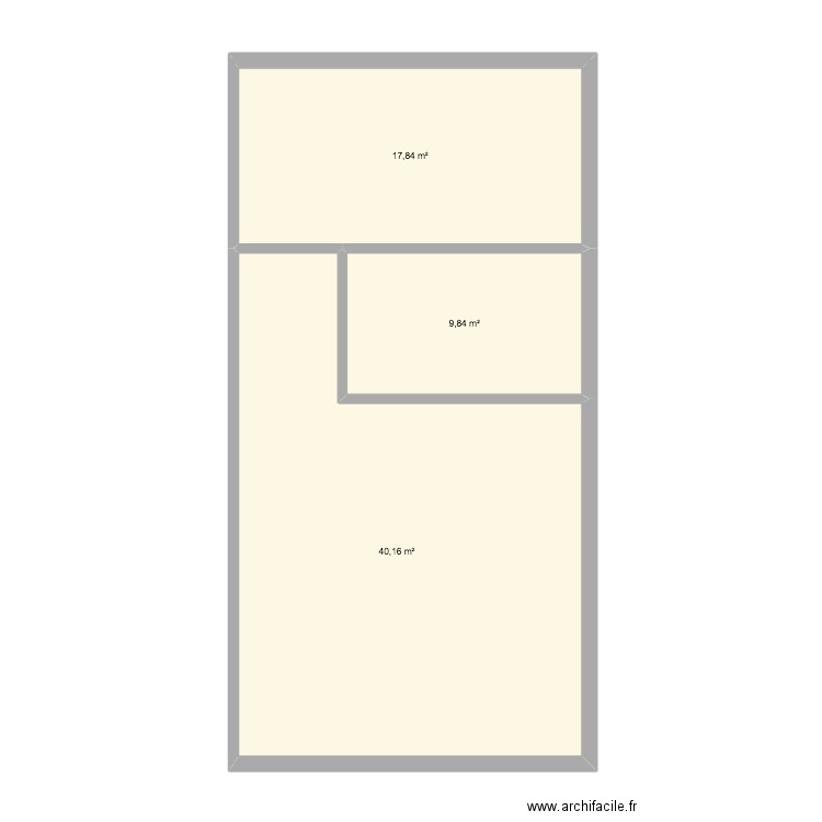 longère idée 2. Plan de 3 pièces et 68 m2