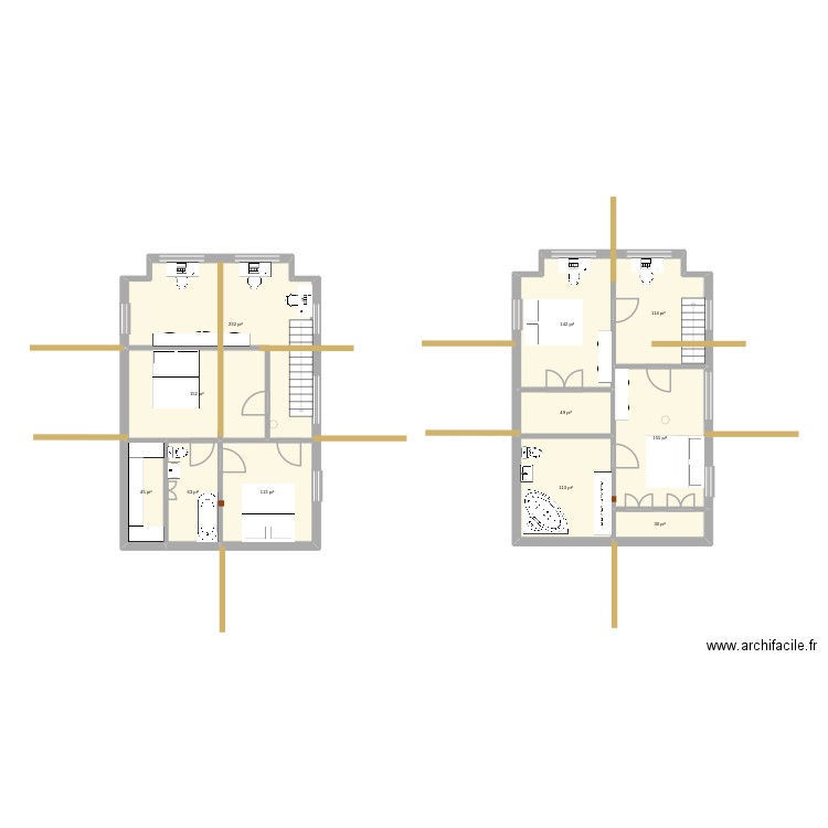 Étage 215 Maria. Plan de 11 pièces et 112 m2