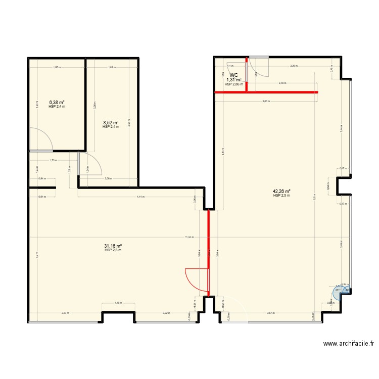 movebo 2. Plan de 5 pièces et 90 m2