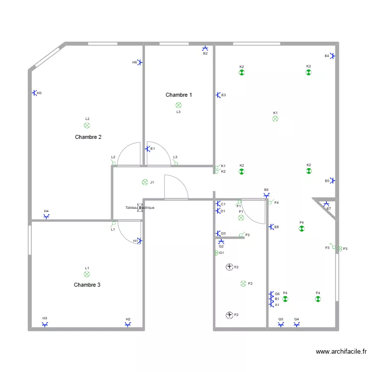 appartement 2 roux. Plan de 