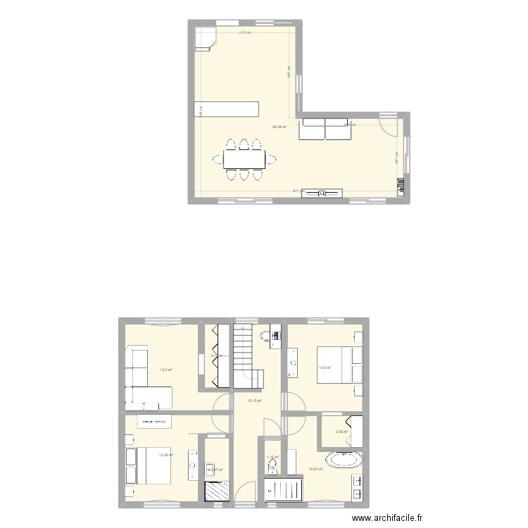 Nico maison . Plan de 10 pièces et 122 m2