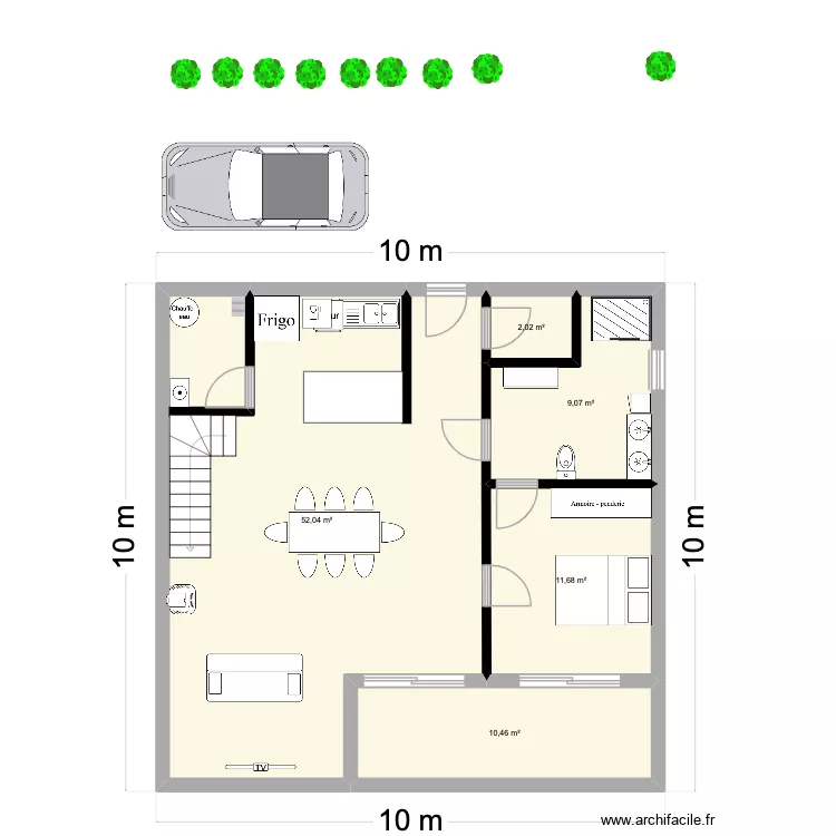 MAISON SUR SOUS SOL. Plan de 5  et 85 m²