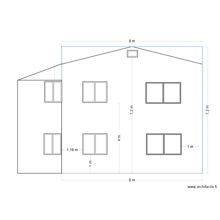 avant travaux face arriere. Plan de 0 pièce et 0 m2