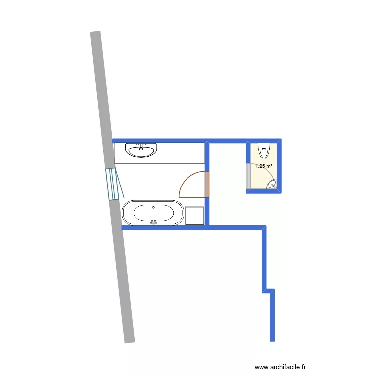 Hestreux 02. Plan de 1 Pièce et 1 m²