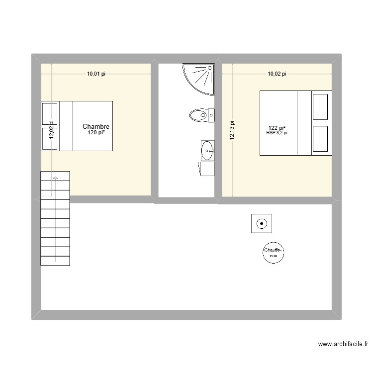 Chalet V1. Plan de 2 pièces et 22 m2