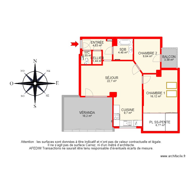 BI17545 -. Plan de 17 pièces et 116 m2