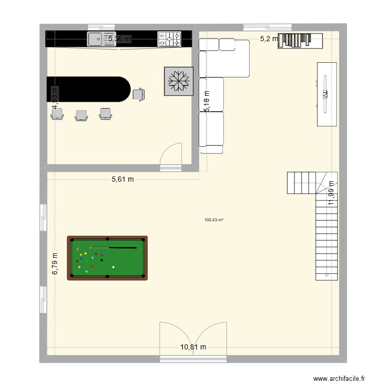 maison. Plan de 2 pièces et 127 m2