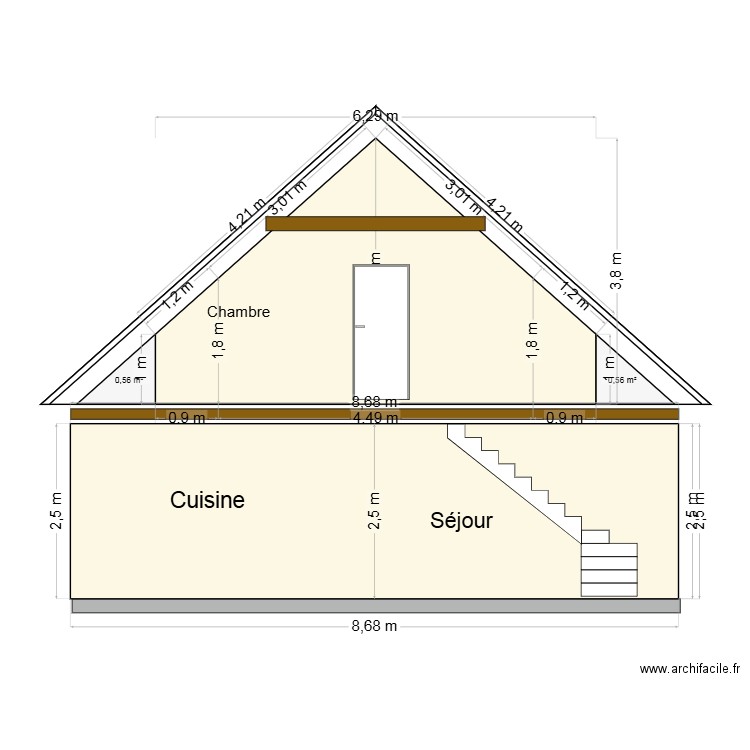 plan de coupe. Plan de 0 pièce et 0 m2