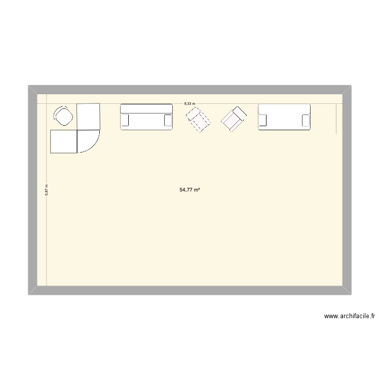 Bat200_entree2. Plan de 1 pièce et 55 m2