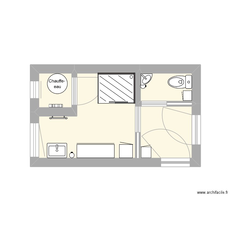 SDD New. Plan de 2 pièces et 10 m2