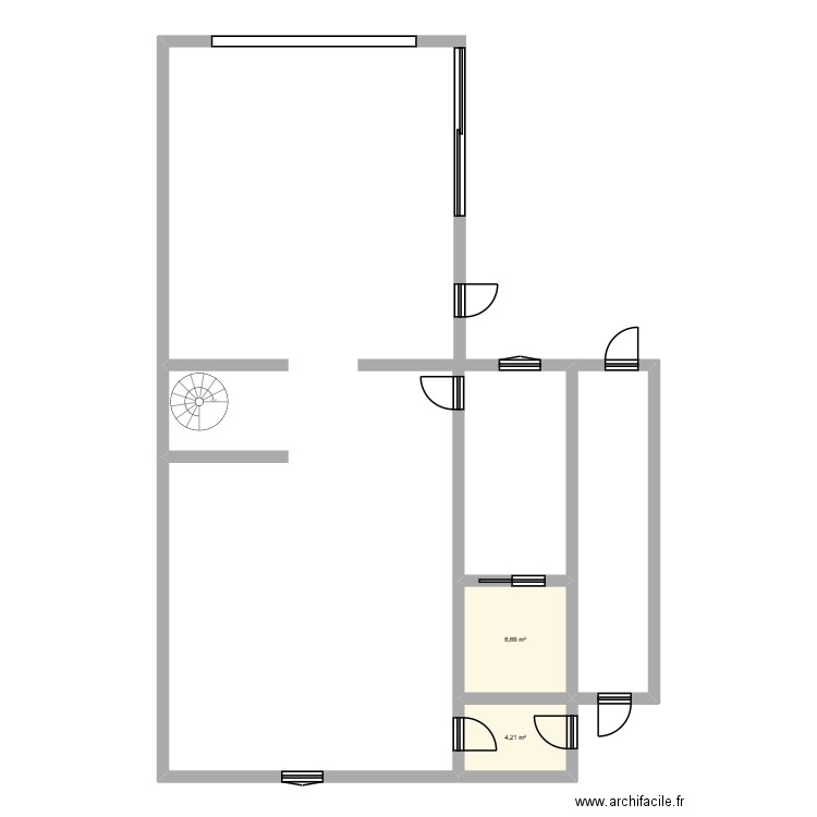 NOUVELLE MAISON. Plan de 2 pièces et 11 m2