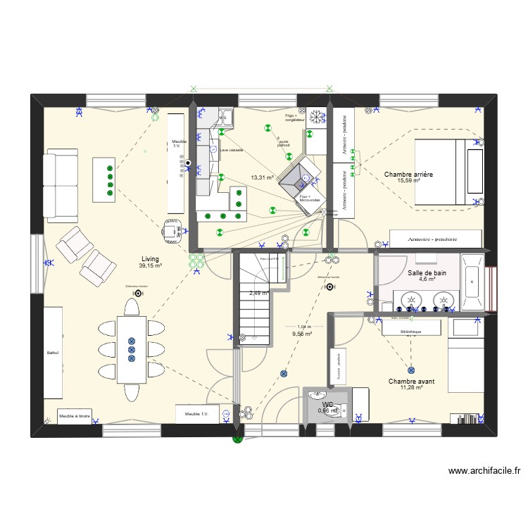 Plan de position Rez de chauss&eacute;e &eacute;lectricit&eacute;. Plan de 0 pièce et 0 m2