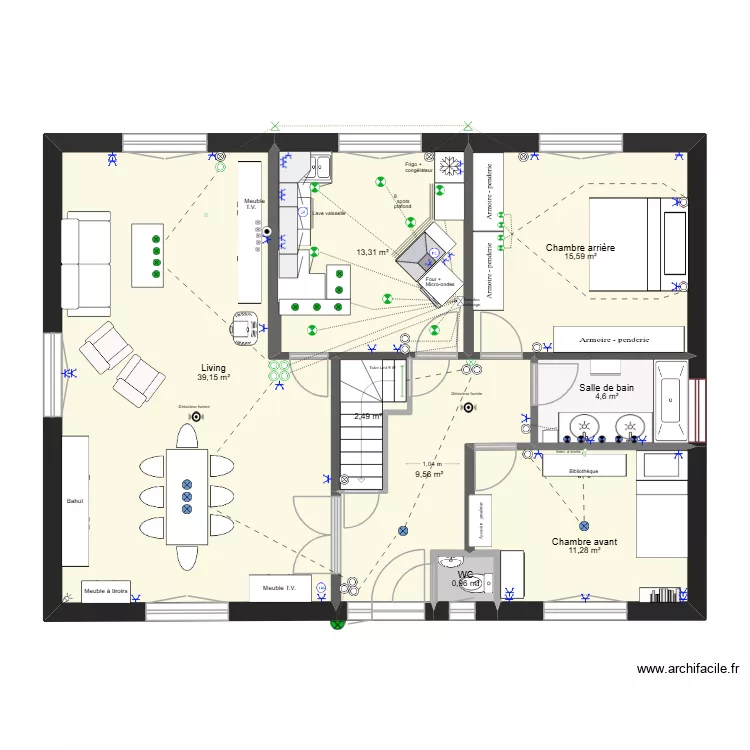Plan de position Rez de chaussée électricité. Plan de 8 et 97 m² Plan de position Rez de chaussée électricité. Plan de 8 et 97 m²