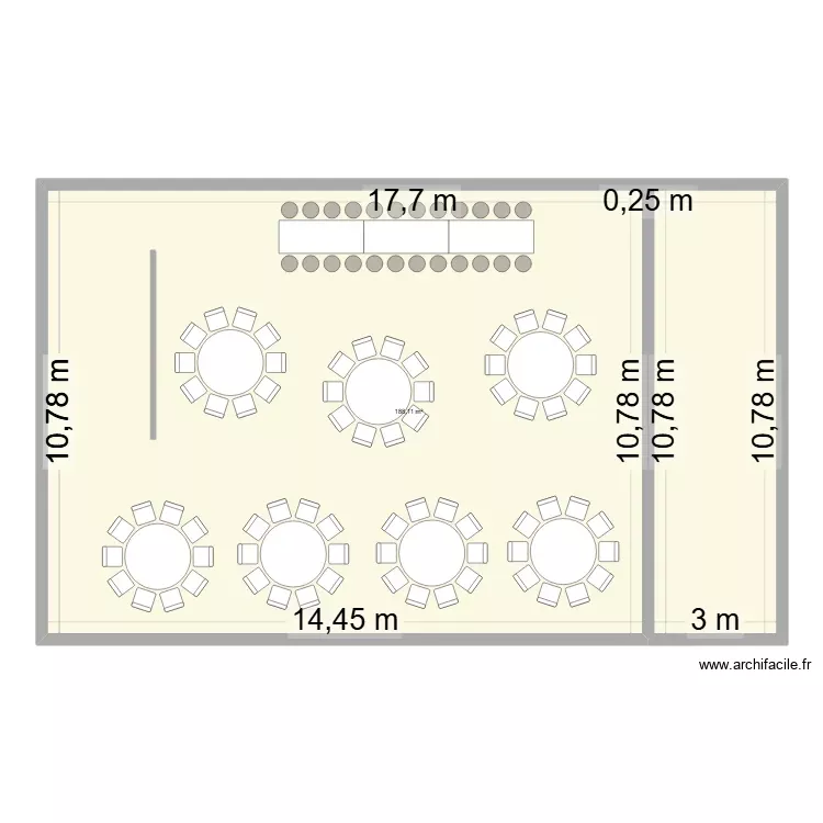 arca2. Plan de 1 Pièce et 188 m²