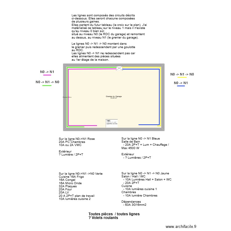 M Plane. Plan de 1 pièce et 53 m2