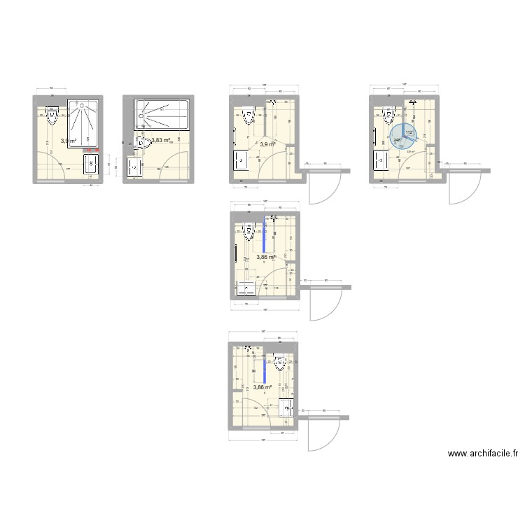 Salle de douche LUMA 1.1. Plan de 0 pièce et 0 m2
